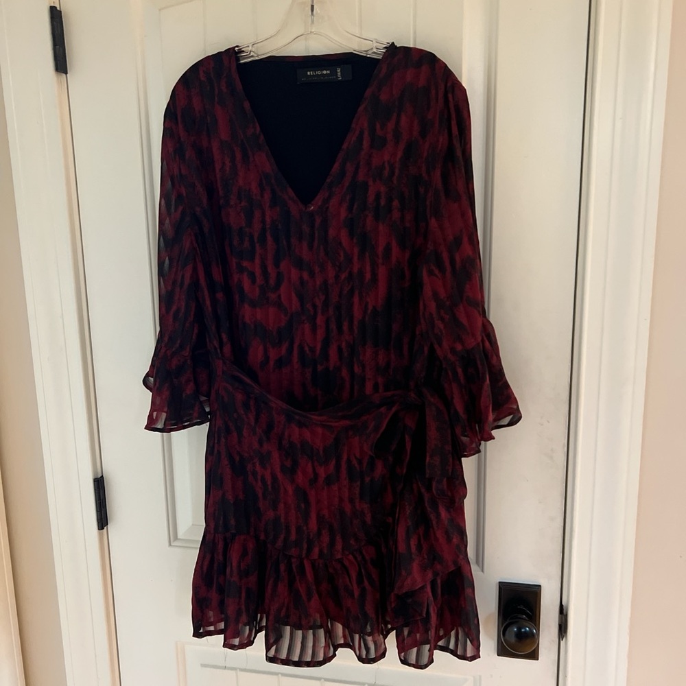 Elegant Red and Black Women's Dress